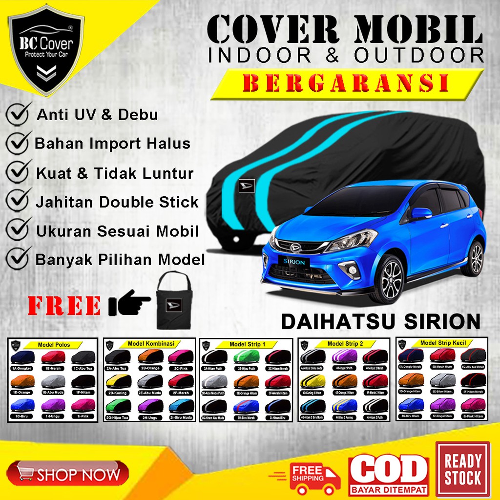 Cover Body Mobil Sirion / Sarung Mobil Daihatsu Sirion / Selimut Mantel Tutup Kerudung Jas Pelindung Mantol Penutup Mobil Daihatsu Sirion Outdoor