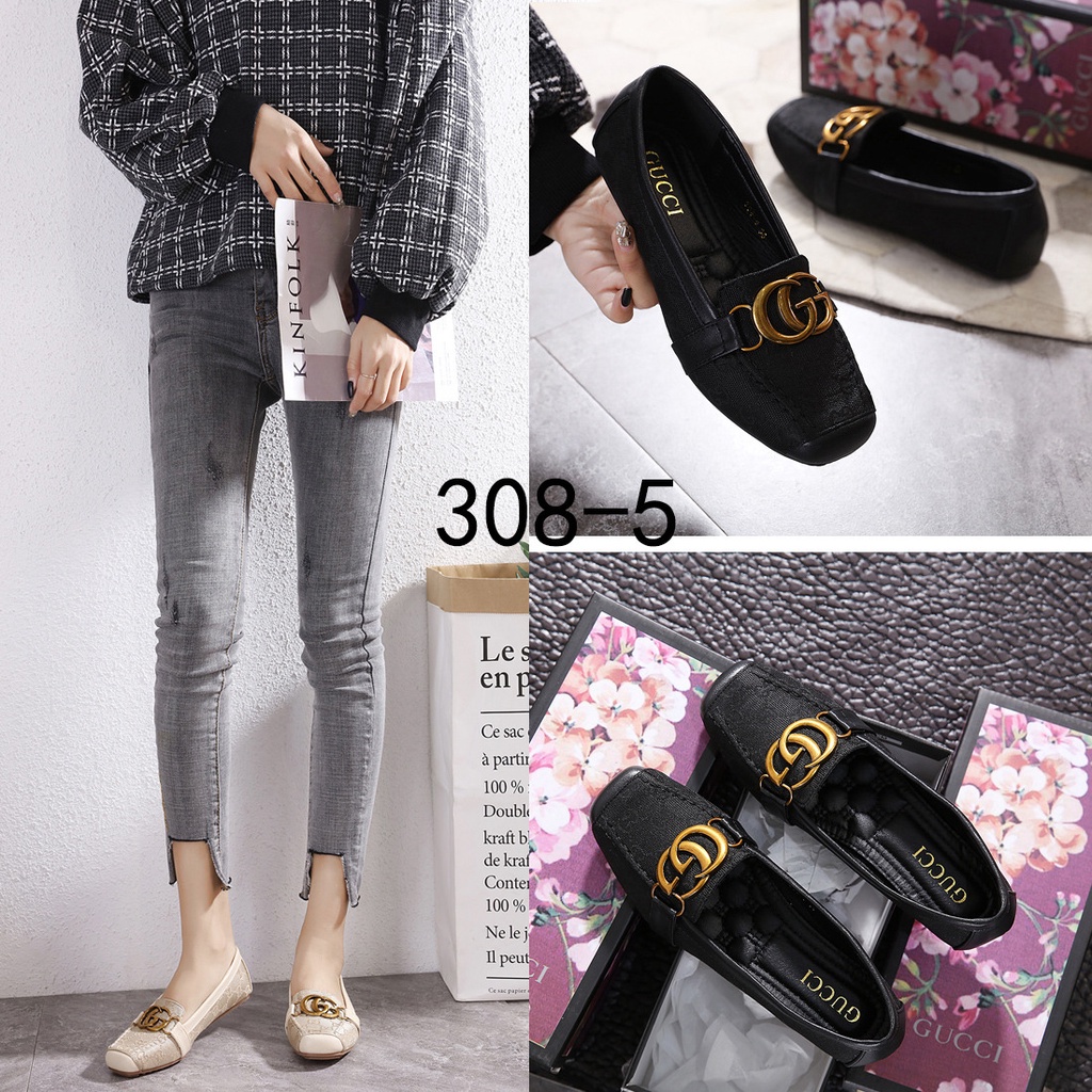 GC GG Marmont Canvas Flat Shoes #308-5