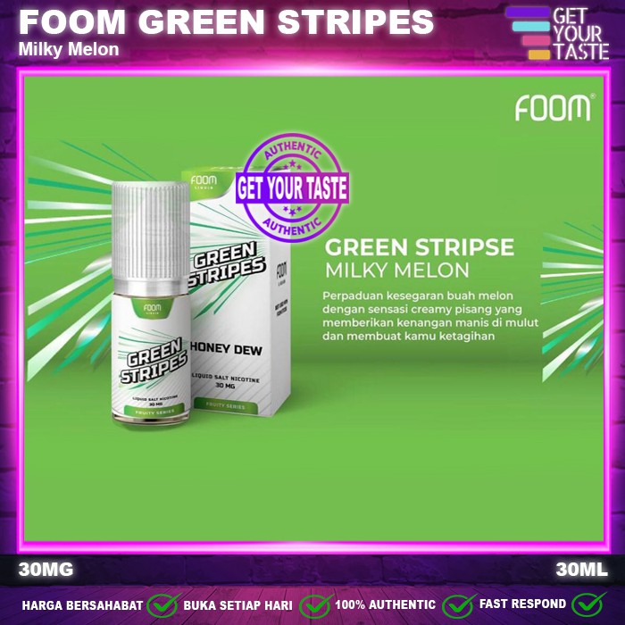 Liquid Foom Green Stripes 30ML Milky Melon Fruity Series by FOOM Lab