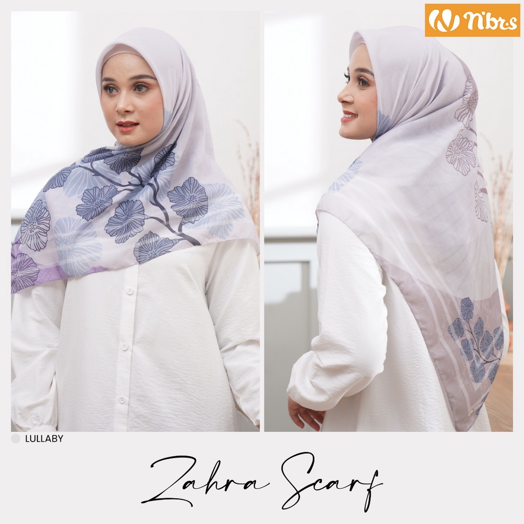 NIBRAS HIJAB ZAHRA SCARF HIJAB MODERN KEKINIAN BAHAN VOAL MOTIF PRINT by NIBRAS HIJAB