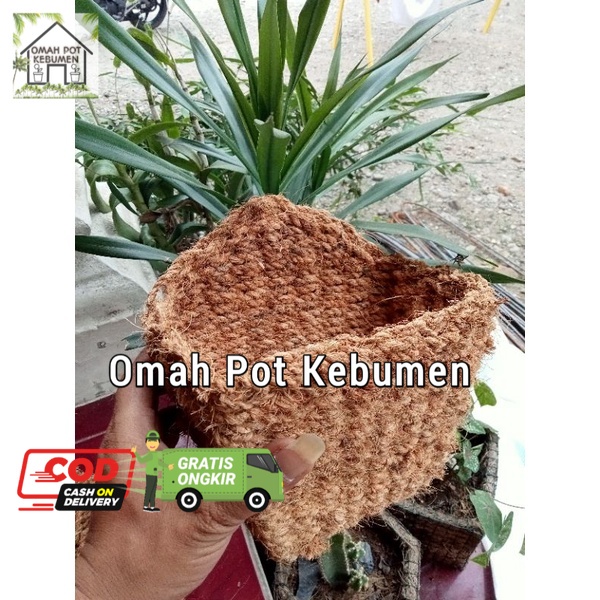 Pot anggrek sabut kelapa / Pot bunga sabut kelapa / Pot gantung sabut kelapa / Pot dari sabut kelapa