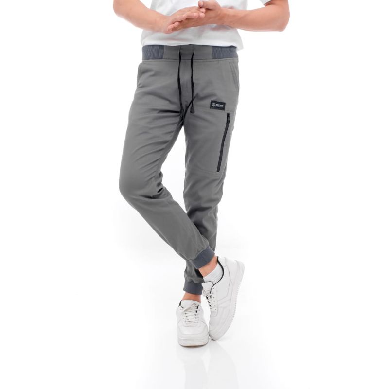 Outfit Celana Panjang Jogger Chino Zipper resleting pria wanita premium