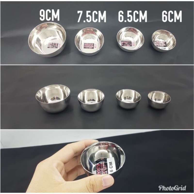 Mangkok Stainless Steel Tebal 9cm