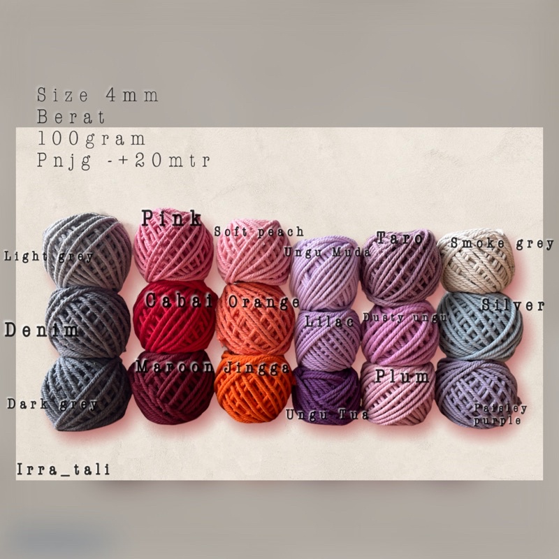 Tali katun 4mm|| 100grm