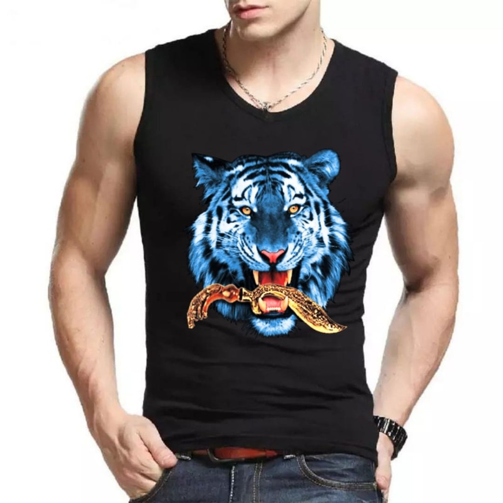 Bisa COD / DS - SINGLET MOTIF MACAN / kaos cowok / kaos singlet / kaos dalem singlet cowok