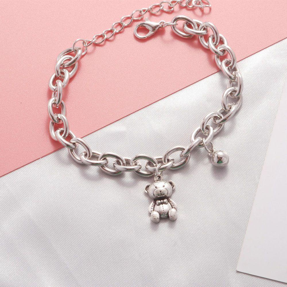 Lily Bear Gelang Wanita Kesederhanaan Rantai Tangan Fashion Perhiasan Lucu Cuff Bangles