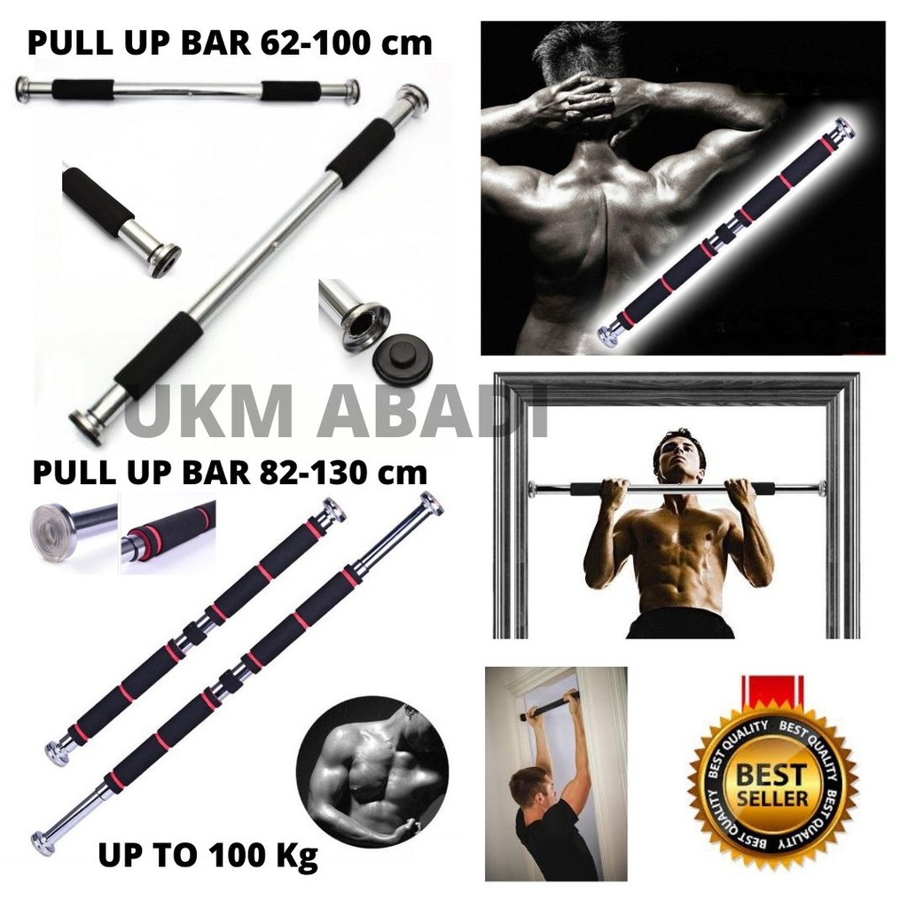 Tiang Latihan Fitness Pull Up Bar Pintu 62-100 &amp; 82-130cm 111140