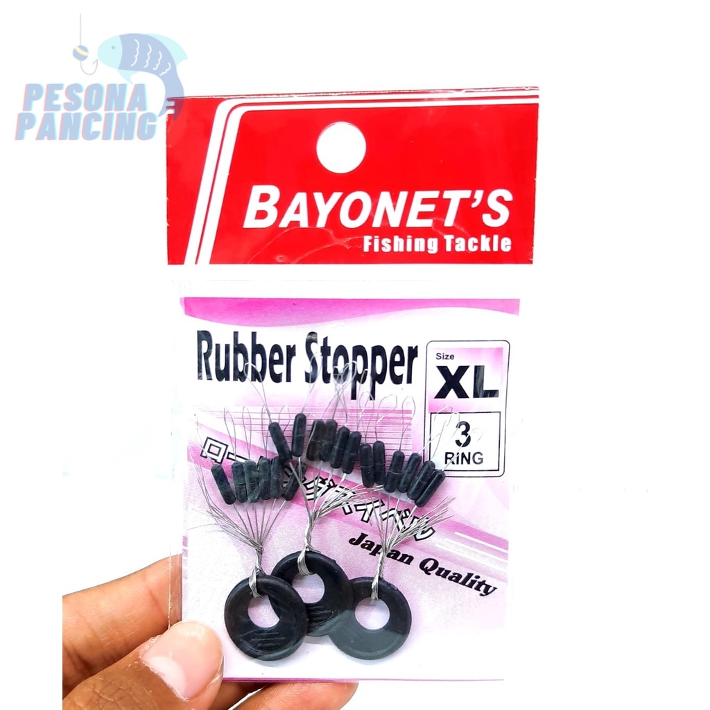 Stoper Pancing BAYONET Karet SOSIS Warna Hitam Penyangga Pelampung Termurah Dan Terlaris