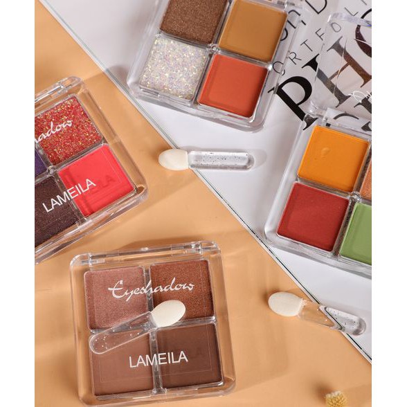 Lameila 4 Color Avocado Eyeshadow Disk Matte Shimmer Fruit Eyeshadow Palette cjr 3049