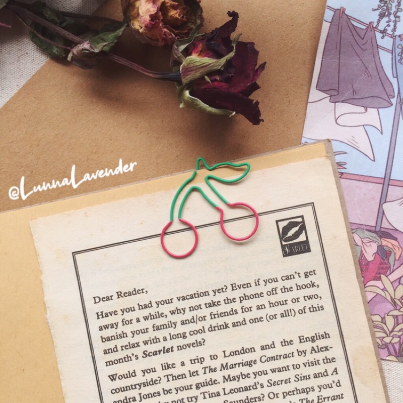 

Paper Clip Cherry Klip Kertas Buah Ceri Vintage Lucu Unik Murah DIY Bujo Scrapbook Journal
