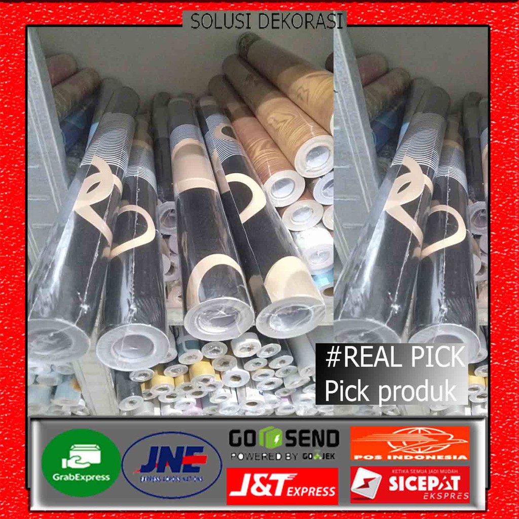 Wallpaper stiker dinding / Motif pol ring gold 4cm x 10meter / Bahan pvc anti air solusi dekorasi