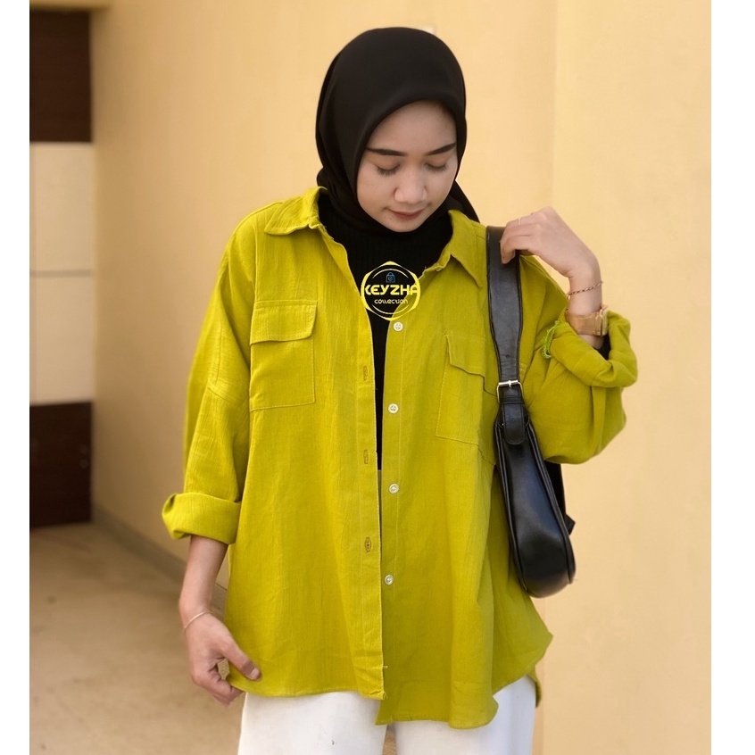 reina blouse kemeja crinkle