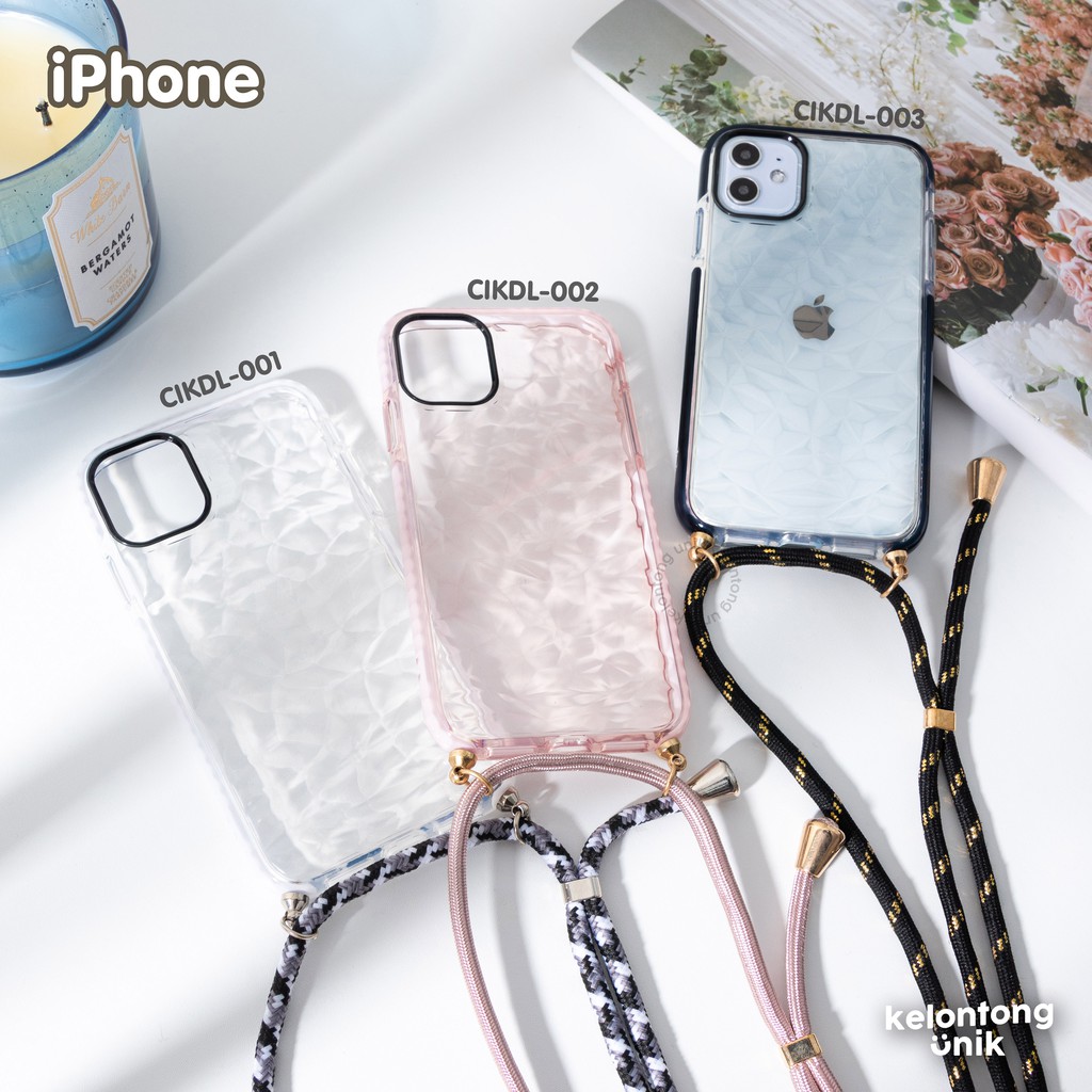 For iPhone - Anti Knock Diamond Lanyard Soft Case/ Sling Case Tali