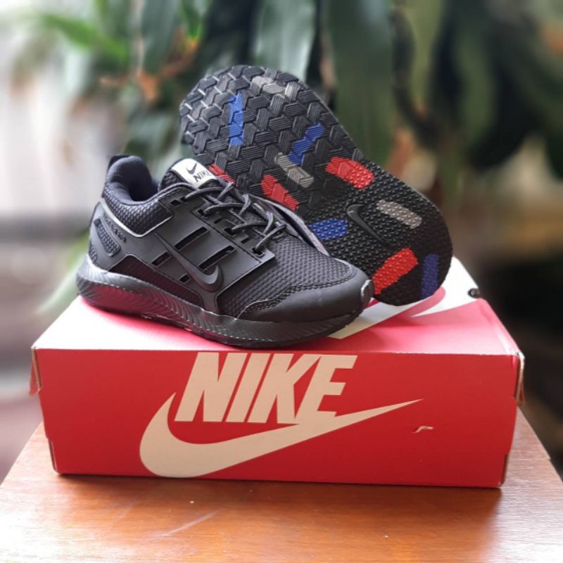 SEPATU ANAK SEKOLAH NIK AIR MAX 270 FULL BLACK HITAM POLOS