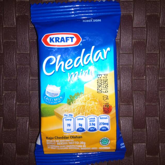 

Keju Kraft Cheddar Mini 30 gram