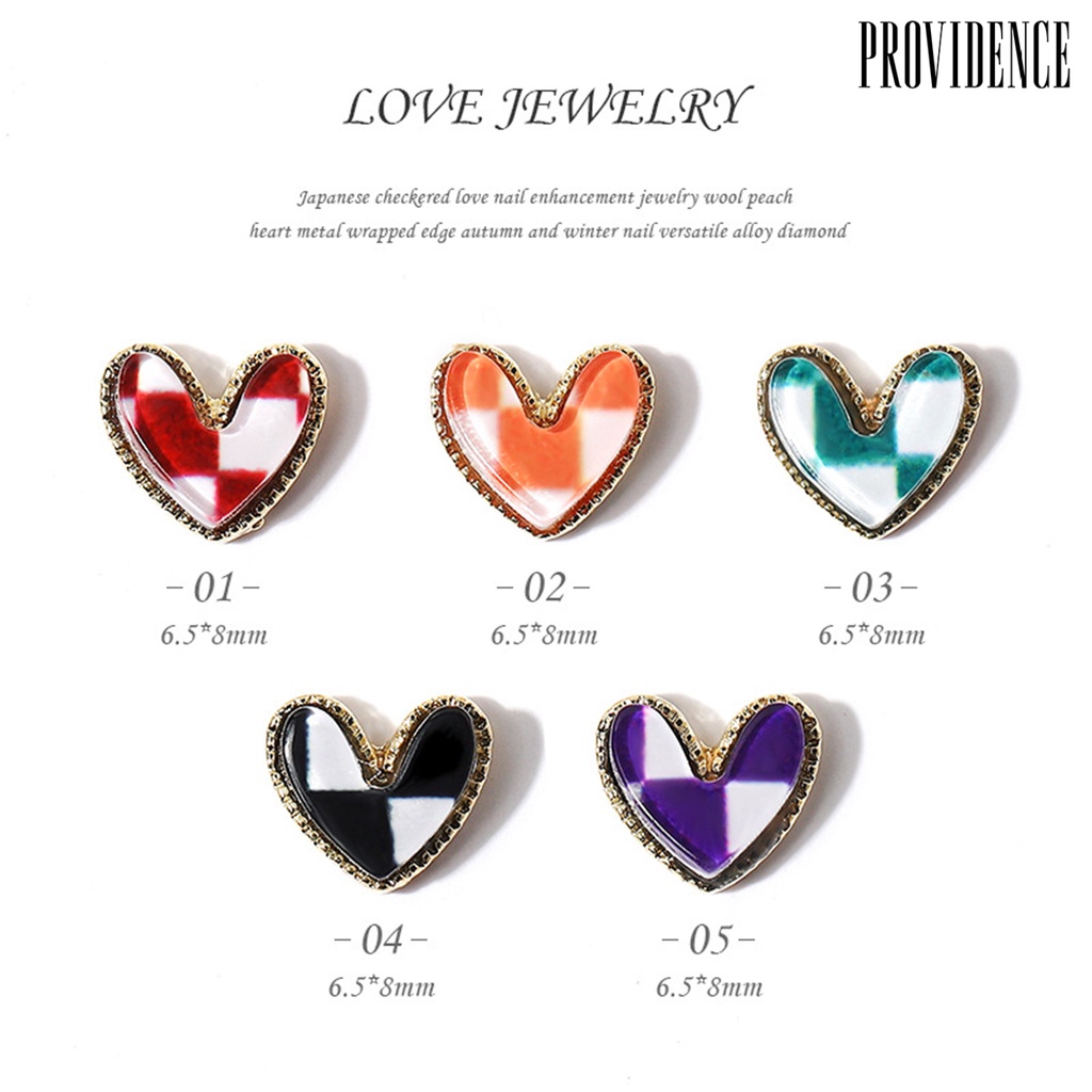 Providence 5pcs / Set Manik-Manik Berlian Imitasi Bentuk Hati Untuk Dekorasi Nail Art