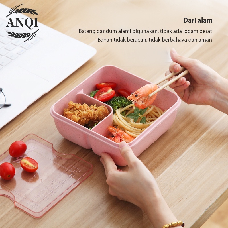 ANQI 1888 Lunch box / Kotak Bekal / Kotak makanan 1 Tingkat Bento Box VS-59