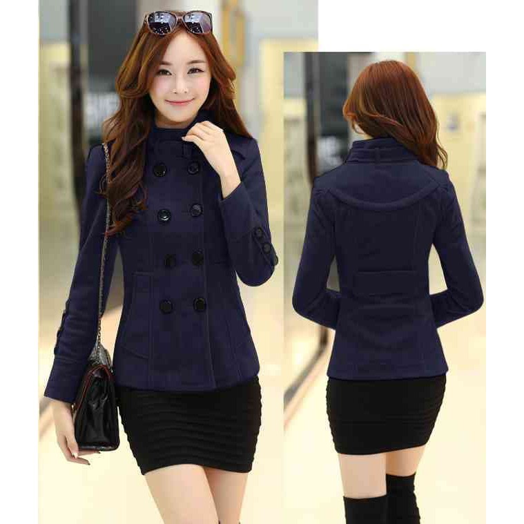 [Blazer Osaka Navy LO] Blazer wanita babyterry navy