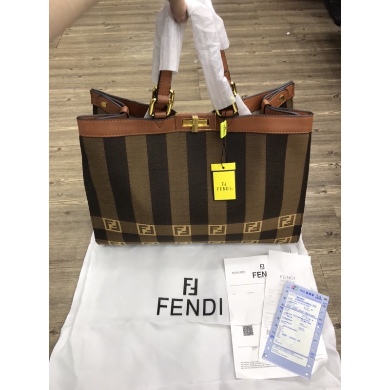 fendi peekaboo x tote bag stripe premium