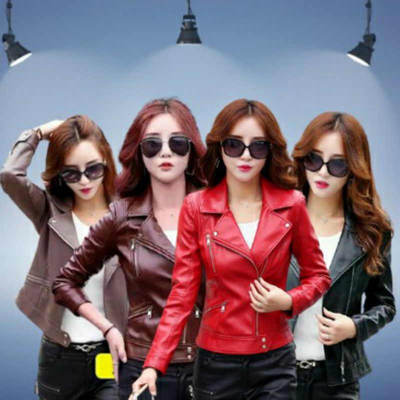 Jaket Kulit Wanita Ramones Changcuters Korea Blazer Jesica