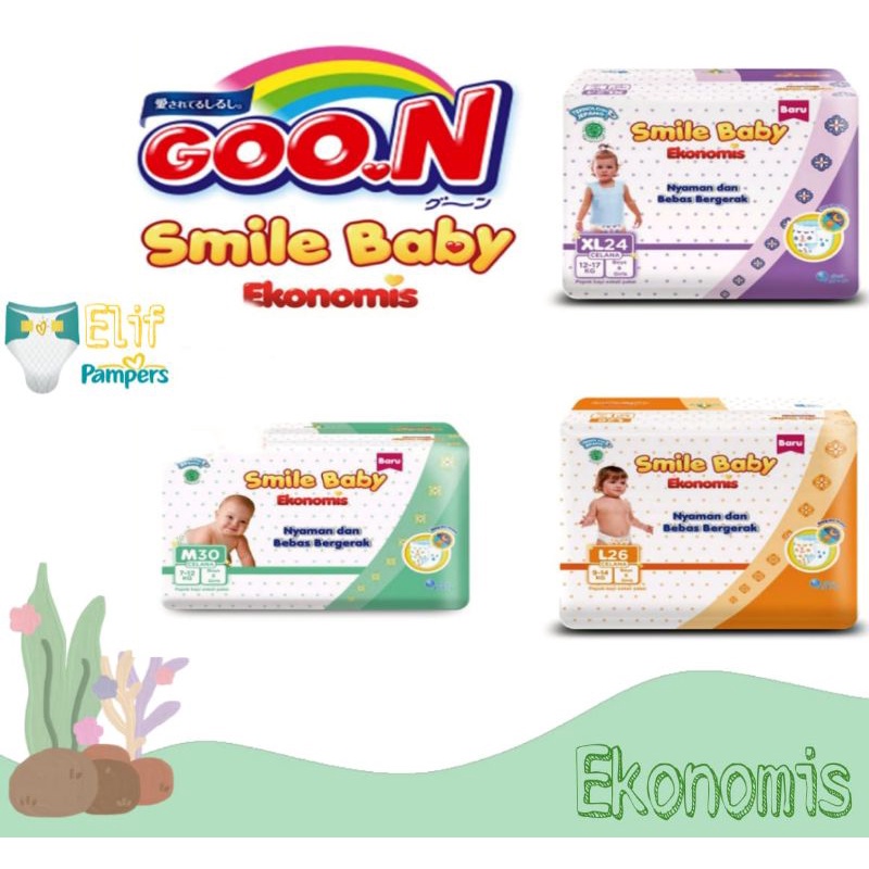PAMPERS MURAH GOON smile baby ekonomis M30 L26 XL24