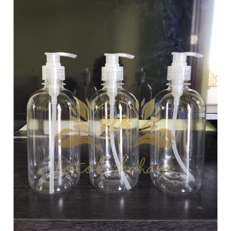 Botol bening 500ml neck 28 - PUMP