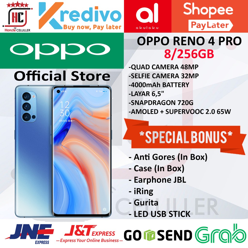 OPPO RENO 4 PRO 8/256GB GARANSI RESMI OPPO INDONESIA FULL BONUS