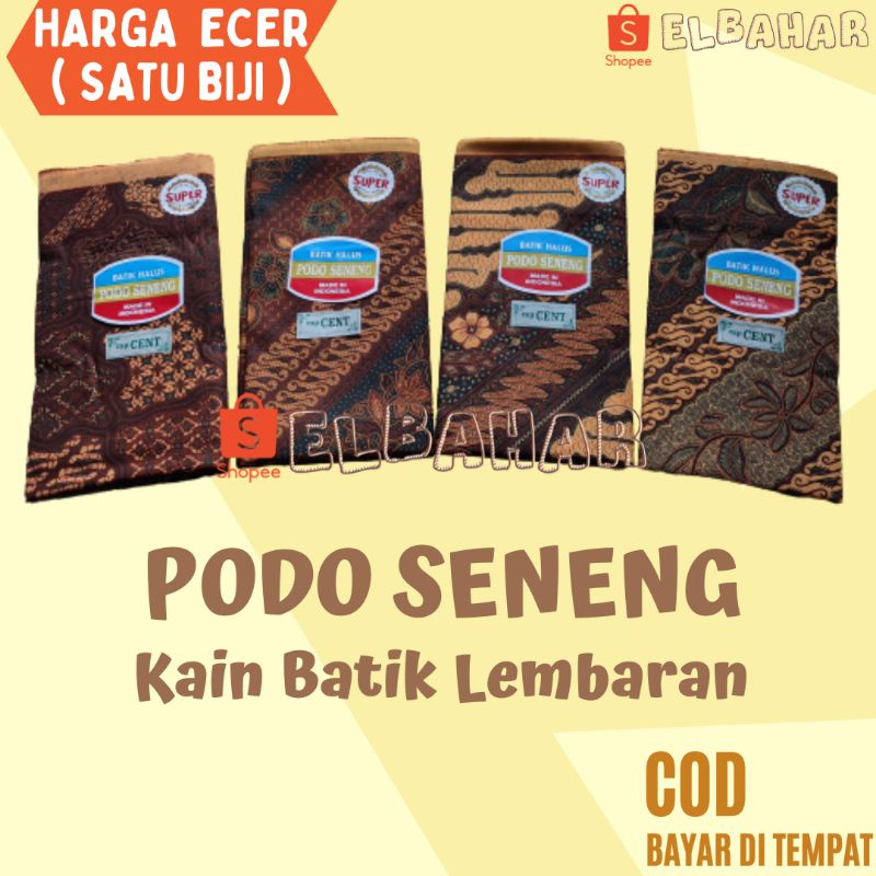 Kain Batik PODO SENENG PODOSENENG Jarik Batik Kain Samping Batik Sogan