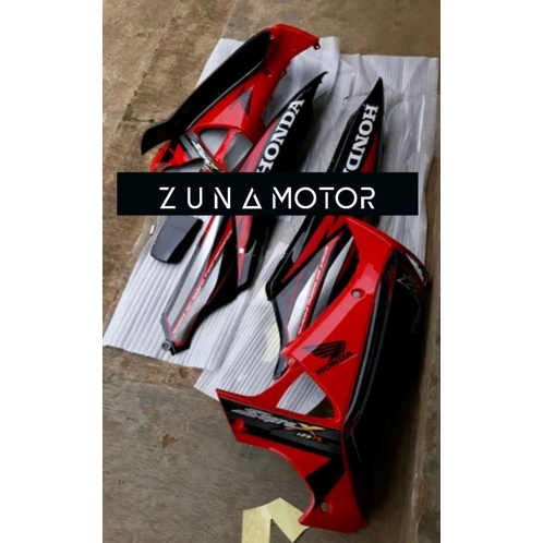Cover Bodi dan sayap supra x 125 old 2006 merah hitam