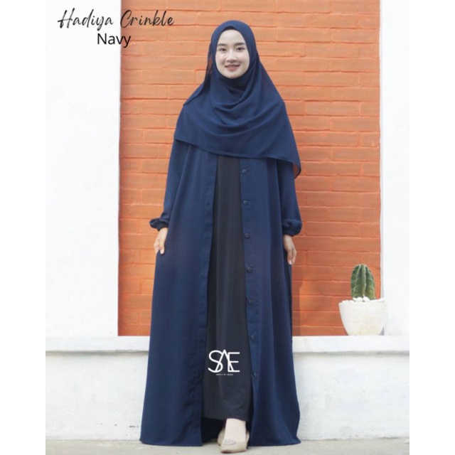 Gamis Hadiya crinkle | aluna crinkle | busui friendly | 1 kg muat 3pcs