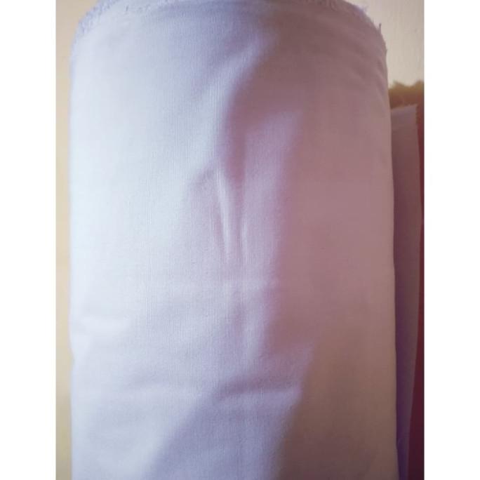 Per roll Kain Bahan Katun Putih KTSM Kemeja / Atasan Seragam Sekolah