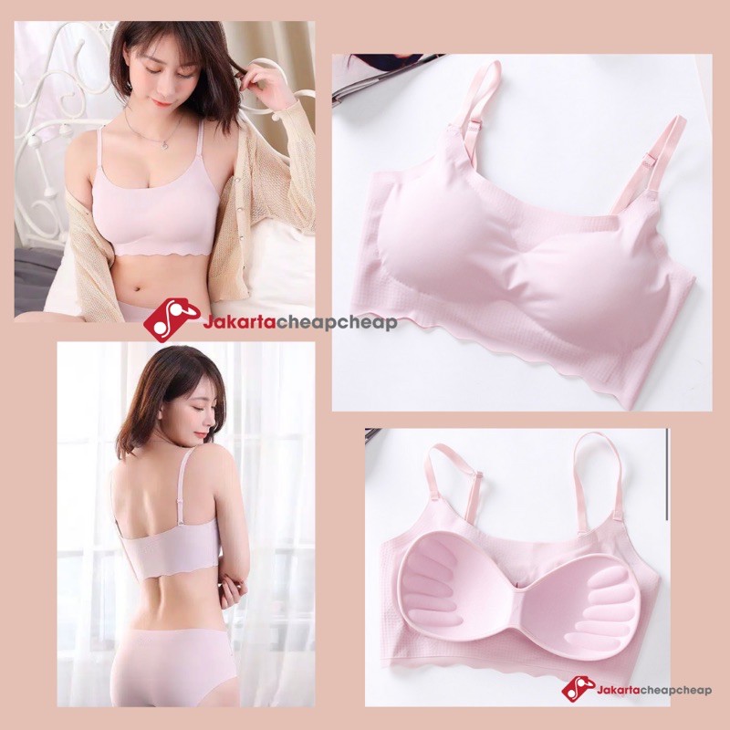 Bra Seamless Wanita Tanpa Kawat Anti Jiplak Sport Bra Yoga Gym Fitness