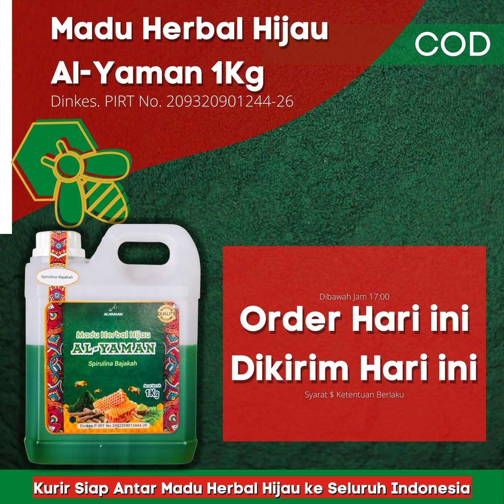 Al-Yaman Madu lambung Herbal Hijau 1kg Spirulina Bajakah Mengobati Asam Lambung Ampuh