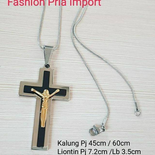 Kalung fashion pria import titanium antikarat KD37