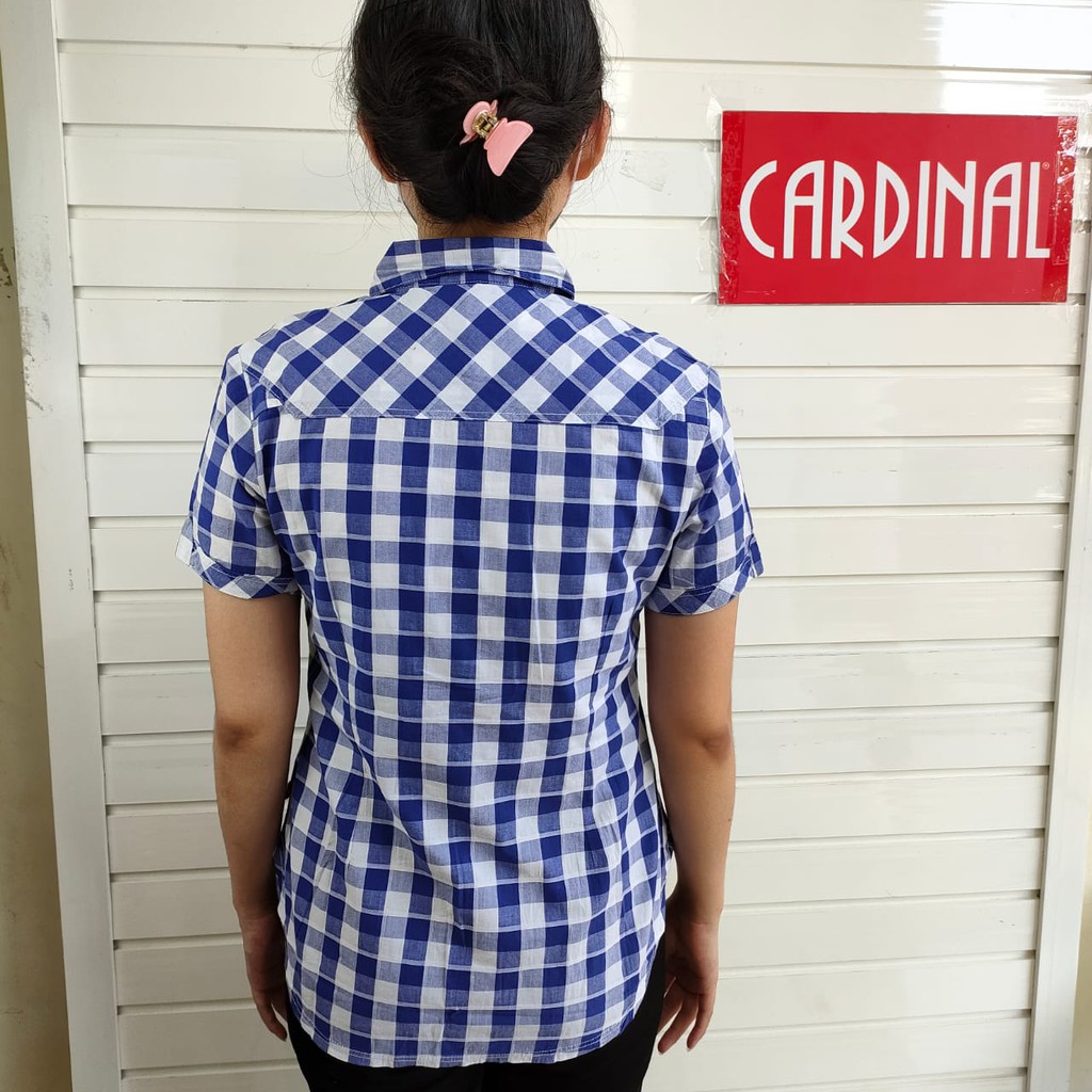 BB CARDINAL GIRL KEMEJA Pakaian Wanita Atasan Kemeja Casual Original Lengan Pendek