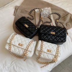 GI 90457 (BIG, SMALL) RISCE TAS SELEMPANG BLACK WHITE  IMPORT WANITA CEWEK PEREMPUAN JAKARTA BATAM JT