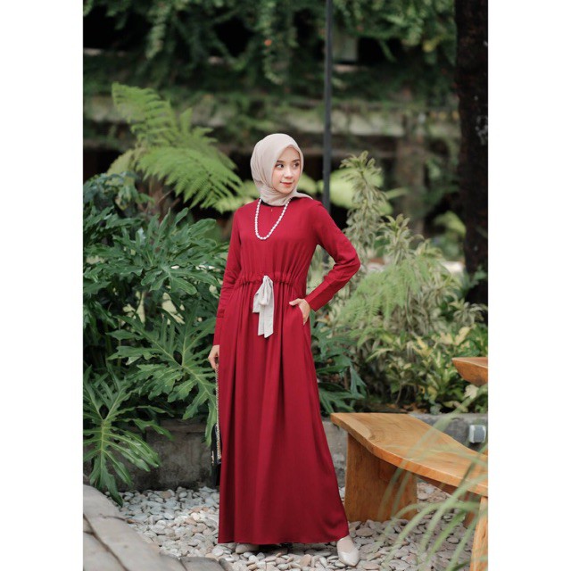 RANIA DRESS - GAMIS SYARI TALI SERUT (BISA COD)