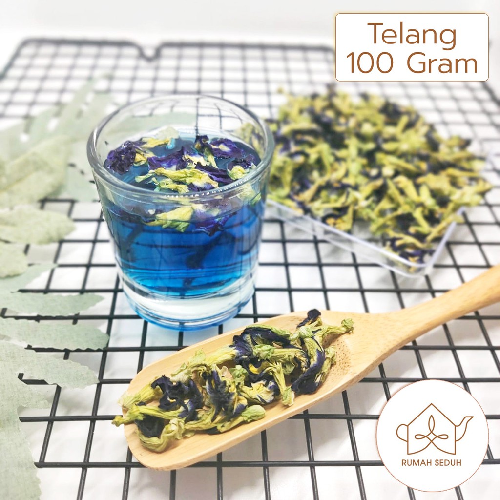 

100gr Bunga Telang Kering organik / Pure Dried Butterfly Pea Tea 100% Natural / Edible Flower