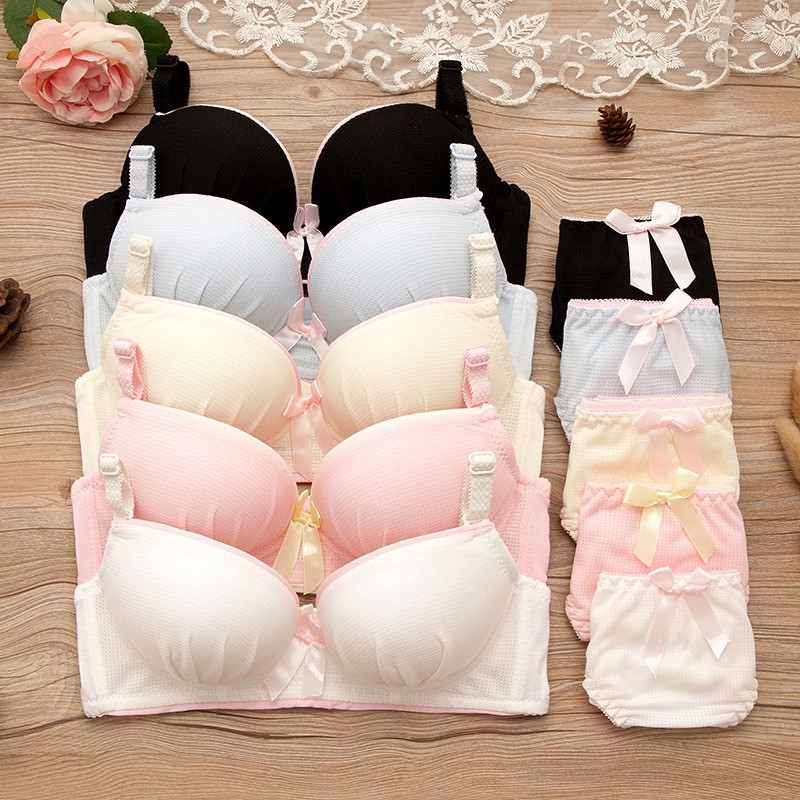 PROMO TERMURAH SET Bra / BH  + celana dalam cewek import korea KR018 pita (2in1)