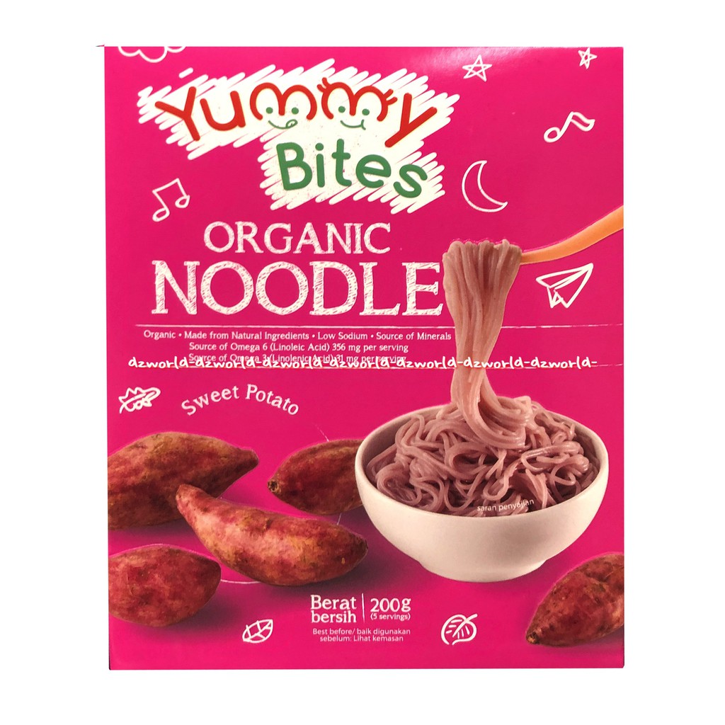 Yummy Bites Organic Noodle Sweet Potato 200gr Mie Spageti Untuk Bayi Anak Rasa Kentang Manis