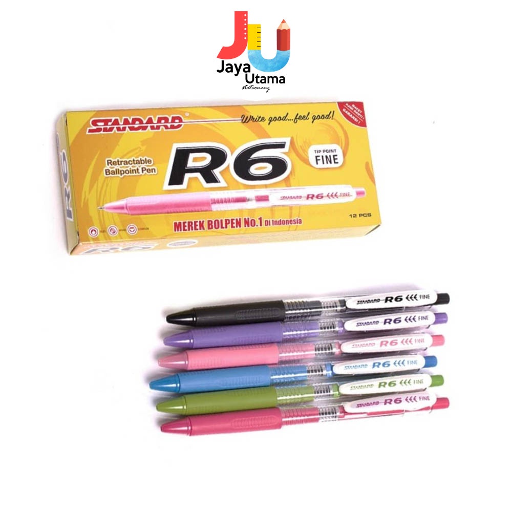 

Standard Bolpen Ball Pen Pulpen Pena R6 Black Ink 0.5 Mm