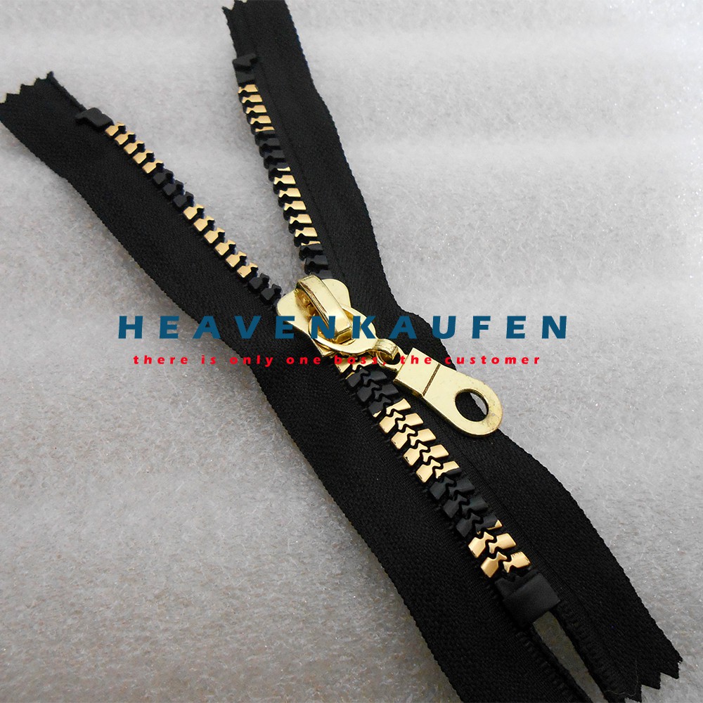 Resleting 15 Cm Vislon Variasi Besar No 8 Lurik Atg Strip Hitam Untuk Resleting Busana Celana Wanita