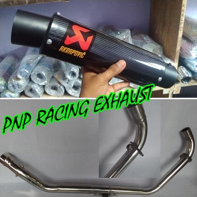 DISKON Knalpot Racing Akrapovic Black Fullsystem CBR 150 R, K45, K45G DISKON