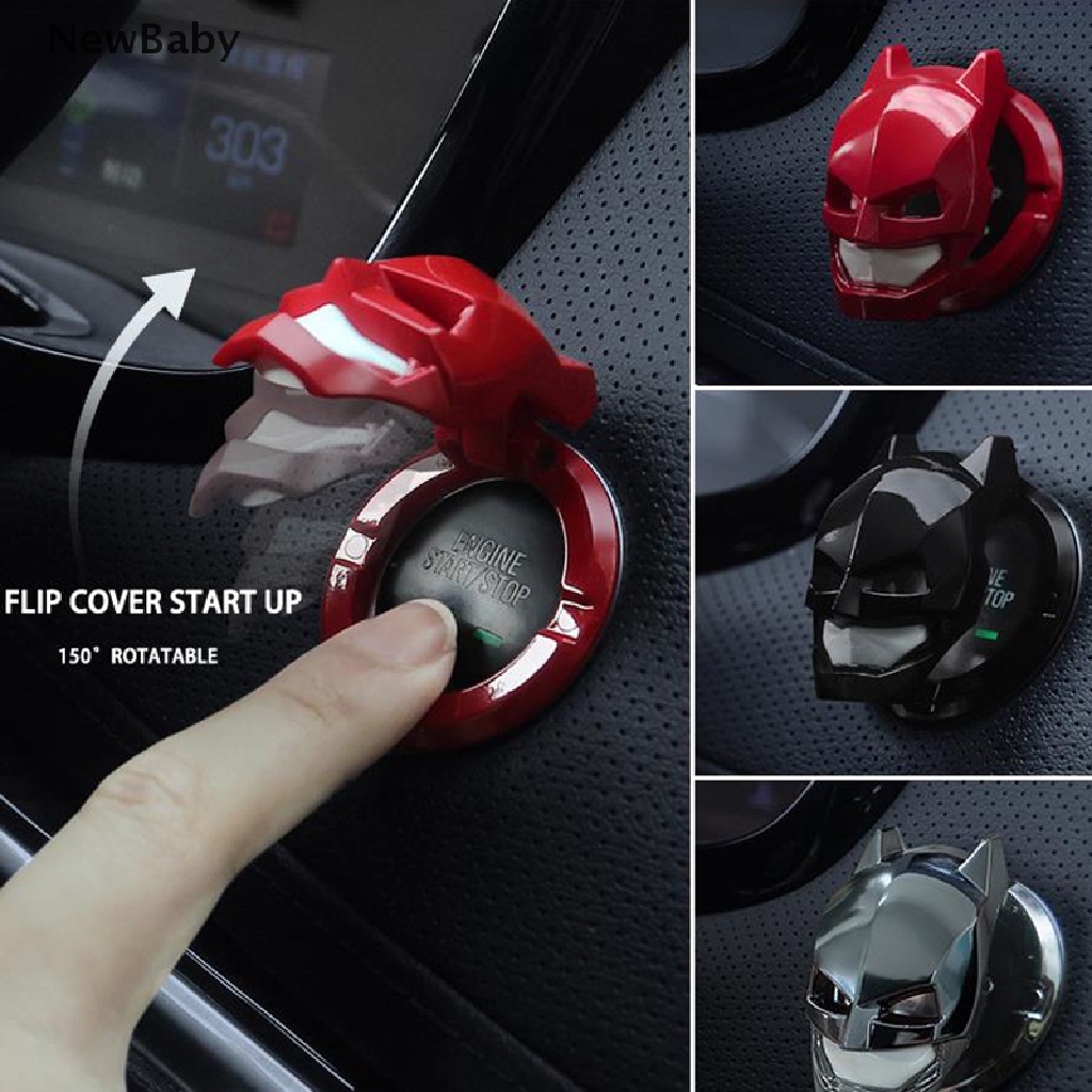 1pc Stiker Tombol Start Stop Start Mesin Mobil Desain Iron Man