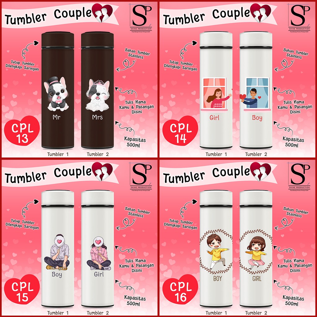 Tumbler Couple Botol Minum Couple Valentine