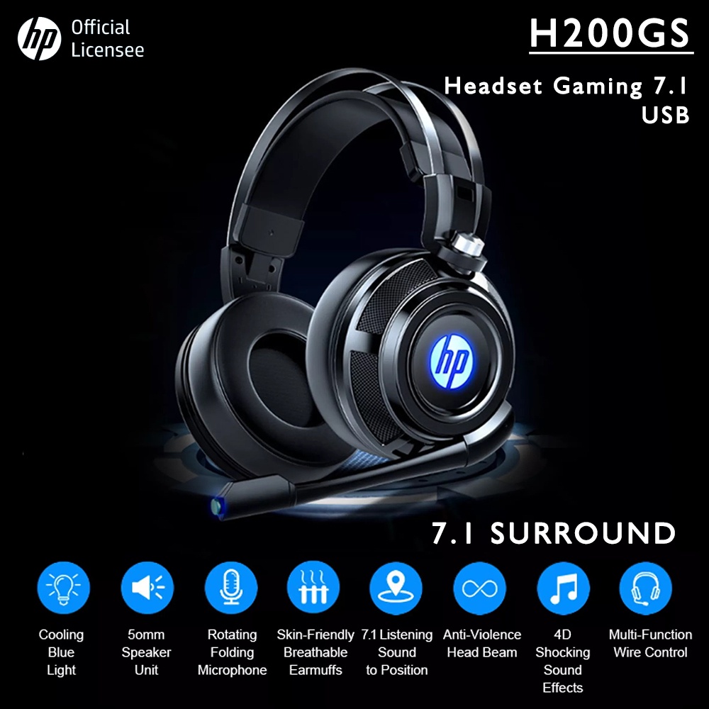 Jual Headset Gaming HP H200GS 7.1 Surround Gaming Headset / Speaker
