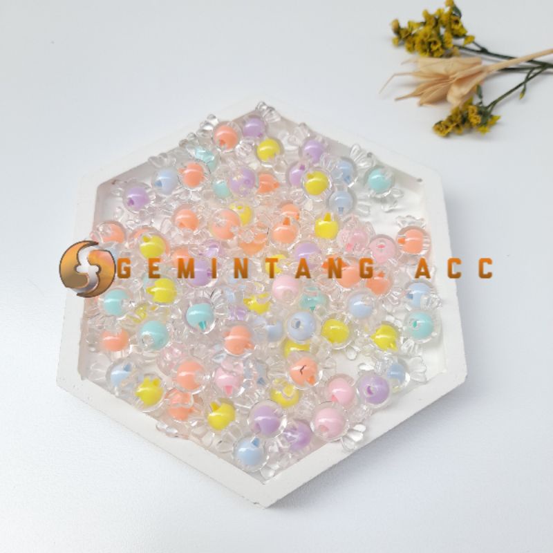 (25 Pcs) Manik Mote Candi Manik Isi Doff Pastel Permen Mini