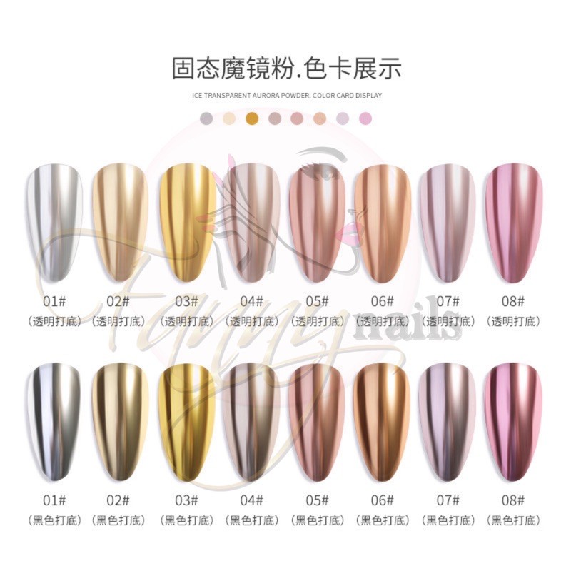 NAIL CHROME POWDER COMPACT JAPAN NAILS STYLE / bubuk chrome gold powder kuku chrome hologram nail