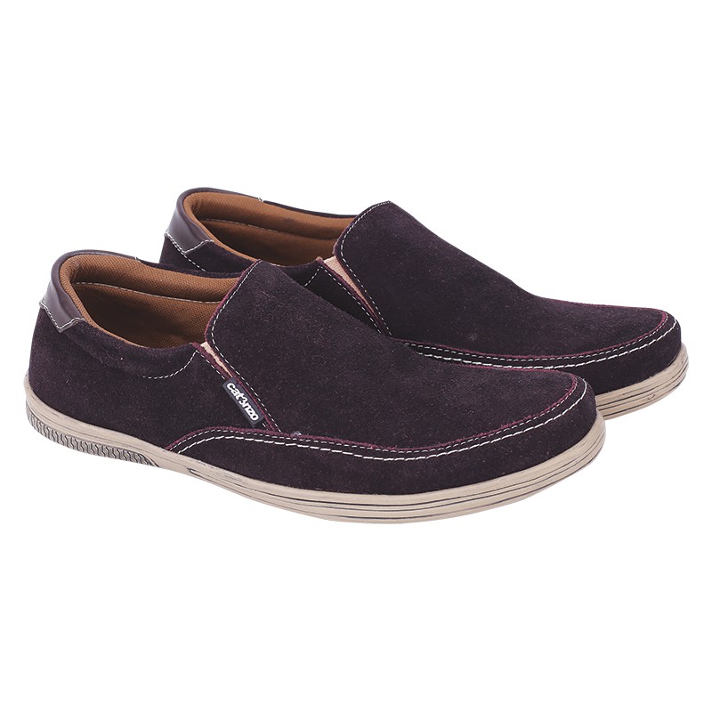 SEPATU KULIT COKLAT SEPATU CASUAL PRIA ENZ020