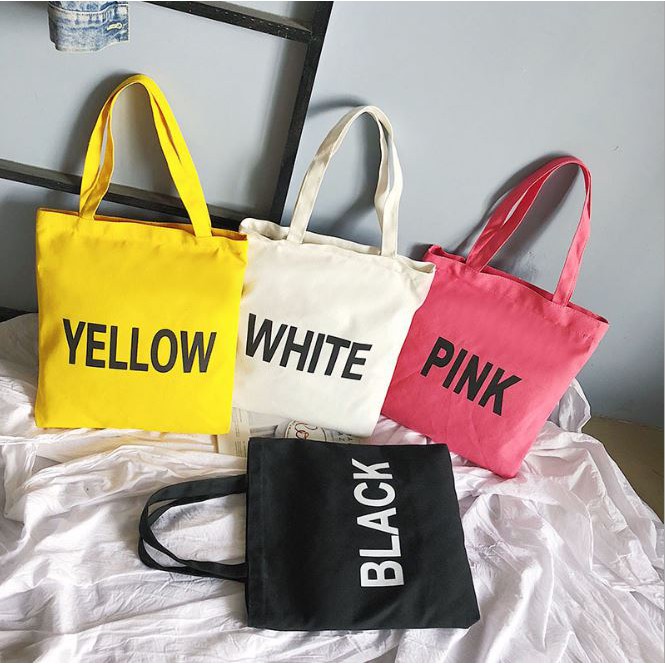 BABY STORE01 - SSS04 TOTE BAG KANVAS TAS TOTE FASHION WANITA SIMPLE TAS KULIAH HAND BAG IMPORT